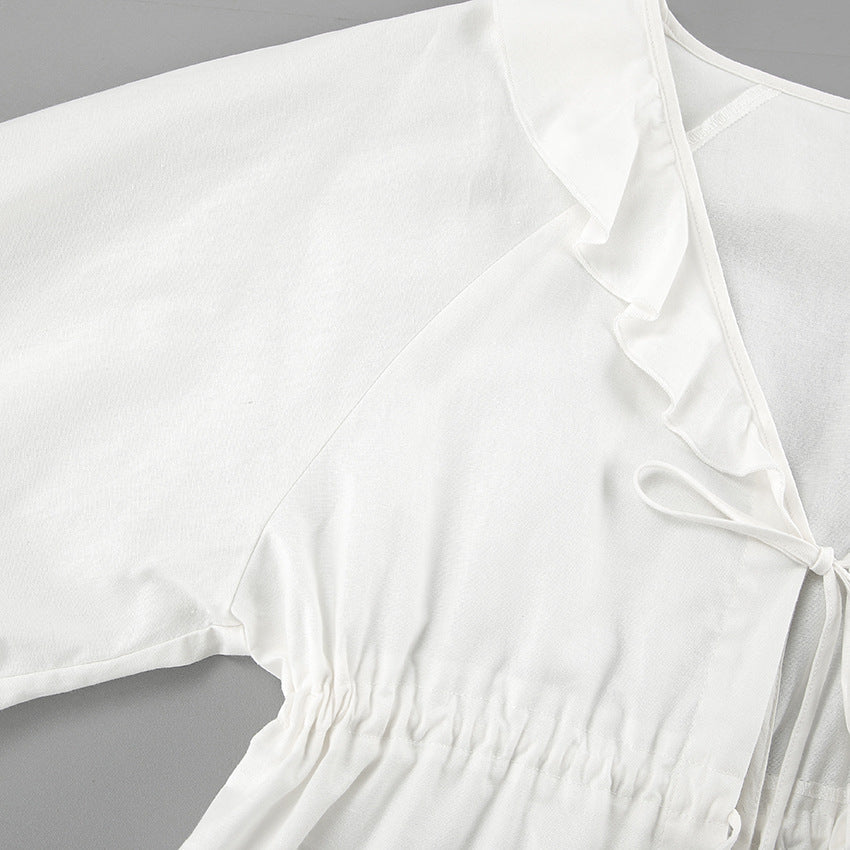 Gittan – Set med volangig knytopp och shorts
