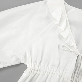 Gittan – Set med volangig knytopp och shorts